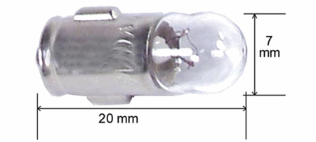 7V 0,1A / 0,7W bajonettpære