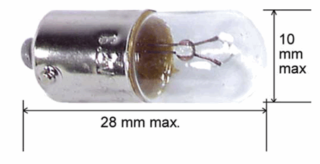 7V 0,3A / 2,1w bajonettpære