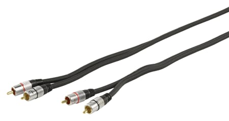 2x RCA Han - 2x RCA Han 0.75 m Mørkegrå