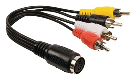 DIN-adapter 4 x RCA-hann 5-pins DIN