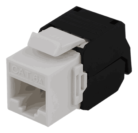 UTP Cat6a keystone connector, unshielded, 22-26AWG