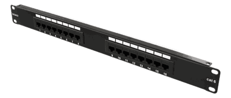 19" patch panel, 16+xRJ45, Cat6, UTP, 10Gbps, krone