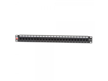 UTP patchpanel, 24xRJ45, Cat6, Krone-plintar, 1U