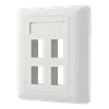 Flush mount for Keystone, 4 ports, white