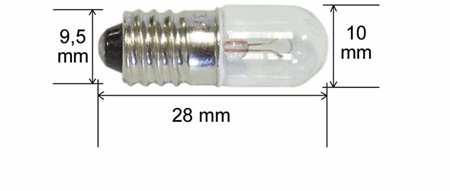 7V-300MA-2,0W E10 PÆRE, 10X28MM -OSHINO