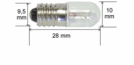 24 V 0,05A1,2W E10 PÆRE, 10X28MM