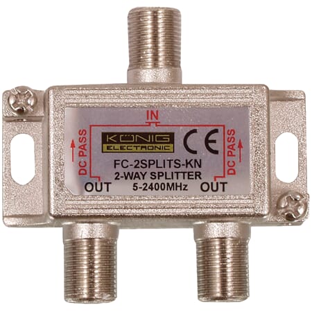 Satellitt F Splitter 6.2 dB / 5-2400 MHz - 2 utg