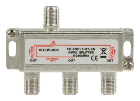 Satellitt F Splitter 10.5 dB / 5-2400 MHz - 3 utg